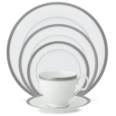 Noritake Silver Charlotta Dinnerware Set 5pc