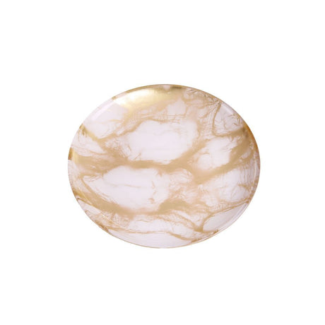 Classic Touch Gold White Marble Dessert Plates 6.5"