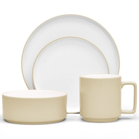 Noritake Ivory ColorTex Dinnerware Set 4-Pc Service for 1