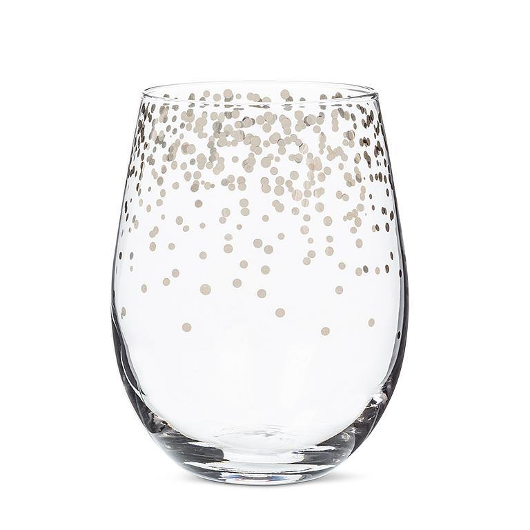 Abbott Silver Confetti Stemless Wine Glass - The Cuisinet