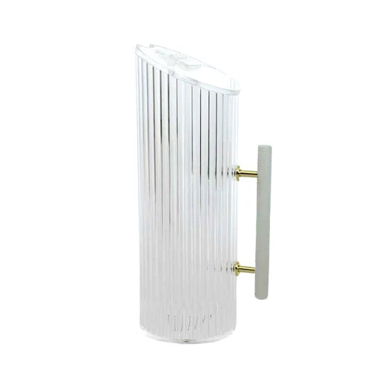 White Lucite Pitcher with Leatherette Handle 53oz 1pc