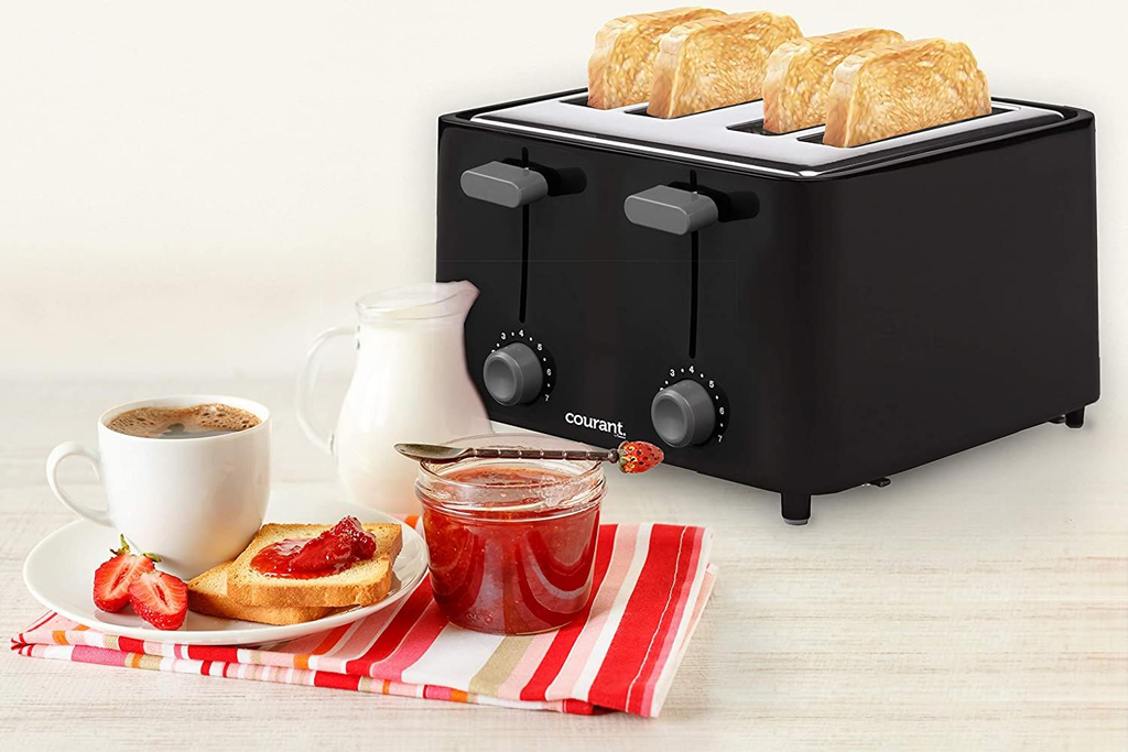 Courant Black/Stainless 4-Slice Toaster 1pc - The Cuisinet