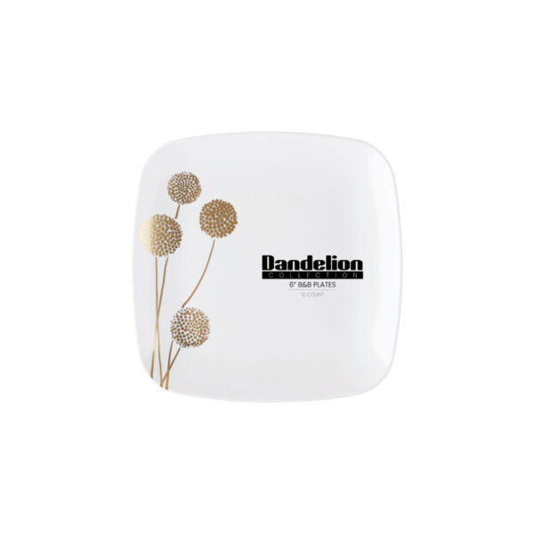 Dandelion Square Plates 7.25″ 10pc - The Cuisinet