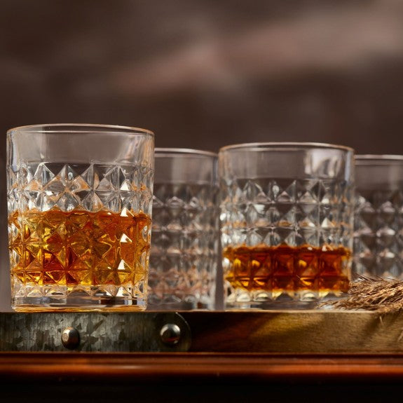 Clear Diamond Old Fashioned Glass 250ml 4pc