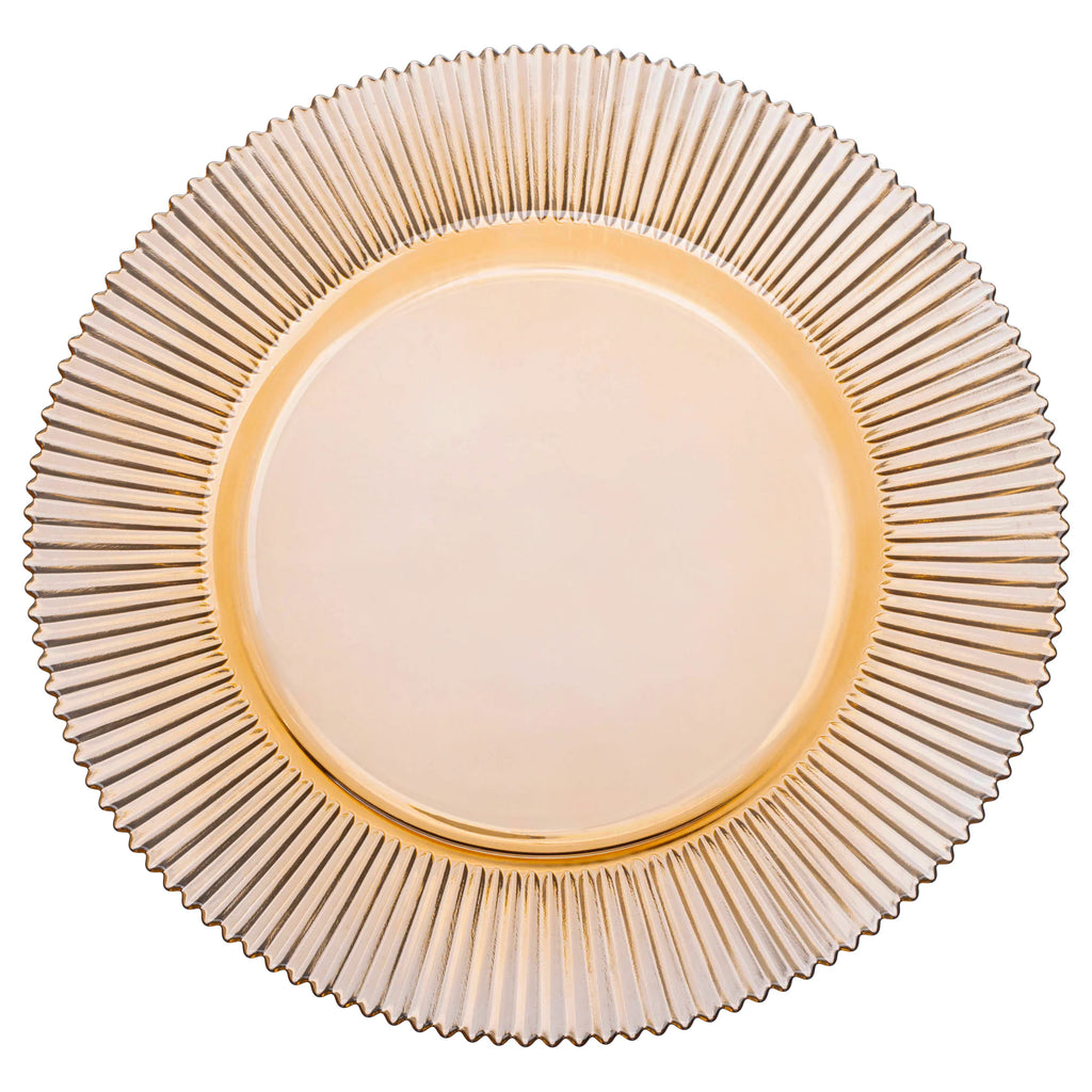 Vikko Amber Ribbed Charger 13" 1pc
