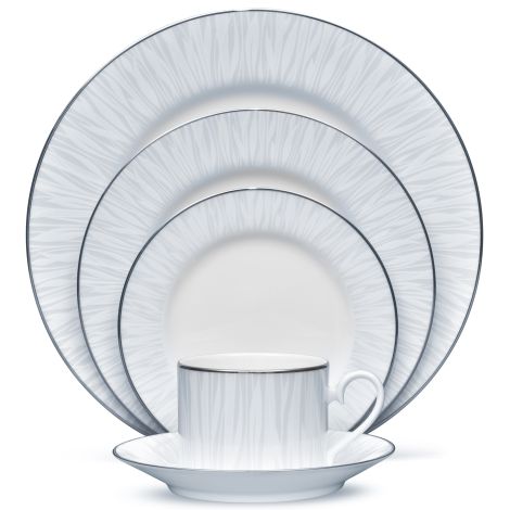 Noritake Silver Glacier Platinum Dinnerware Set 5pc