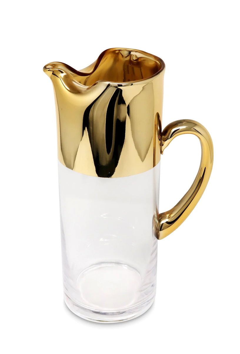 Gold Glass Pitcher with Handle 11