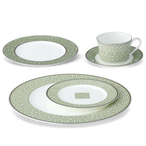 Noritake Silver/Green Infinity Dinnerware Set 5pc