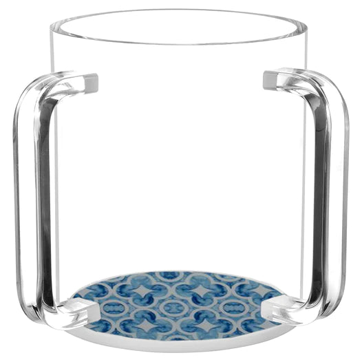 Bt Shalom Clear/Blue Design Washcup - The Cuisinet