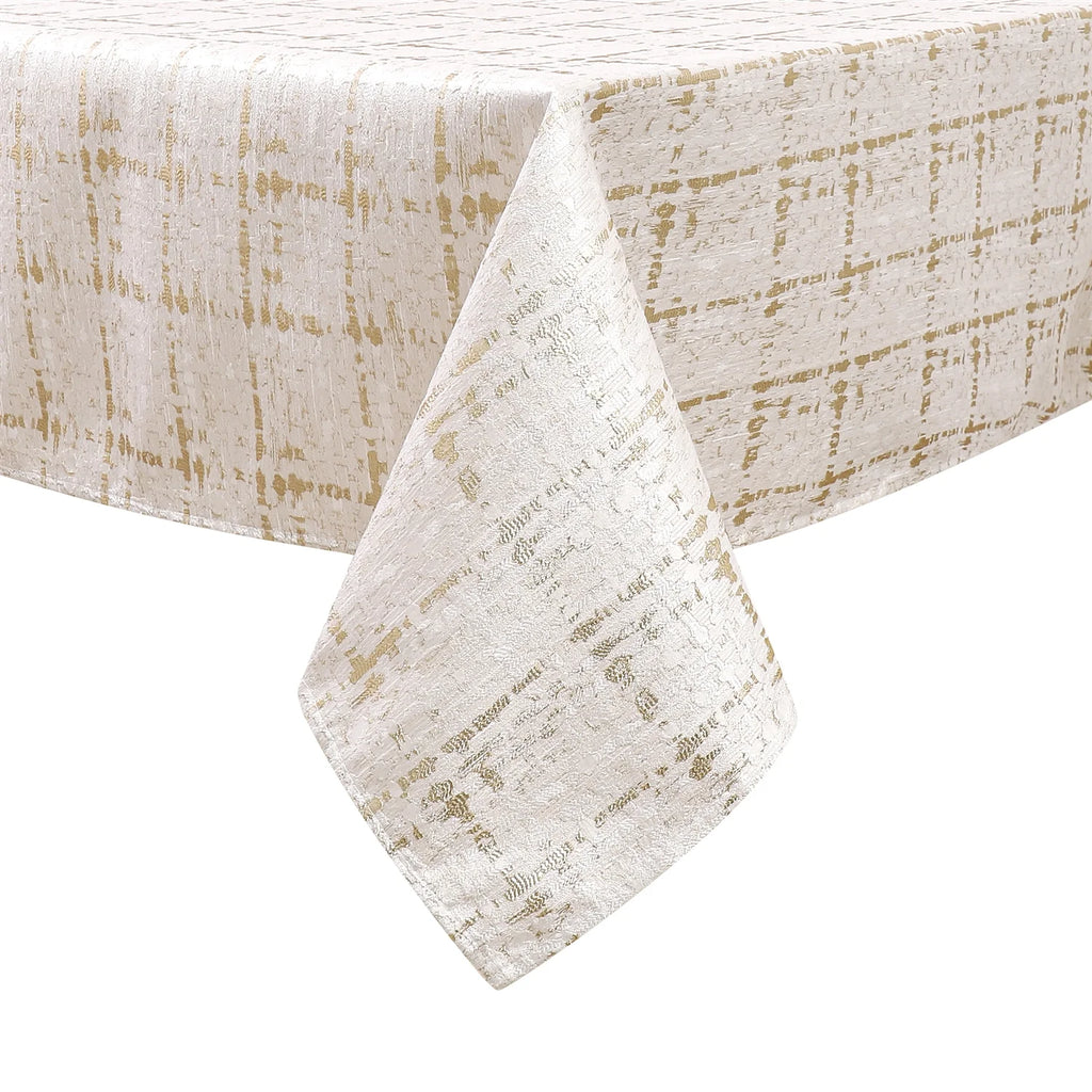 Majestic Gold Check Jacquard Tablecloth