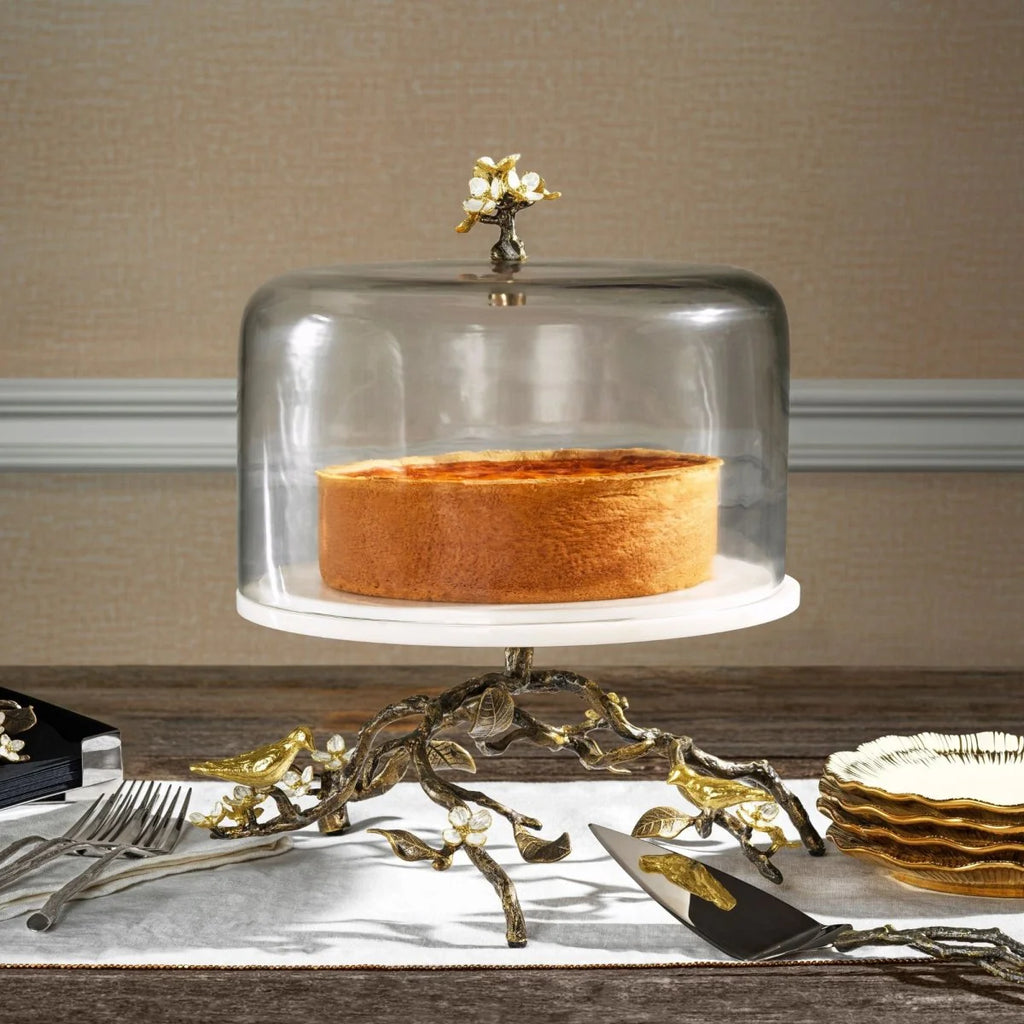 Michael Aram Lovebirds Cake Stand with Dome 10.25" 2pc