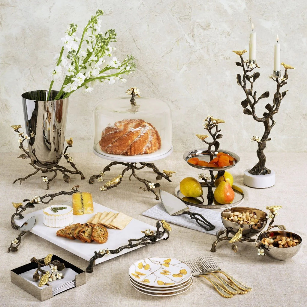 Michael Aram Lovebirds Cake Stand with Dome 10.25" 2pc