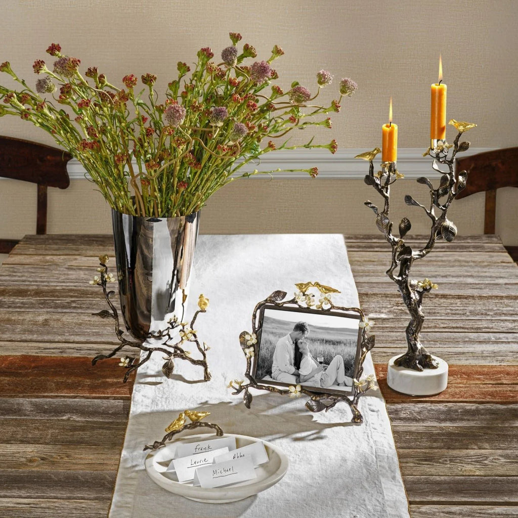 Michael Aram Silver Lovebirds Vase 8.5" 1pc