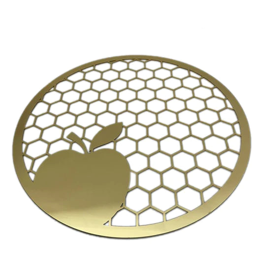 Lucite Gold Laser Cut Honeycomb Design Charger 13" 4pc - The Cuisinet
