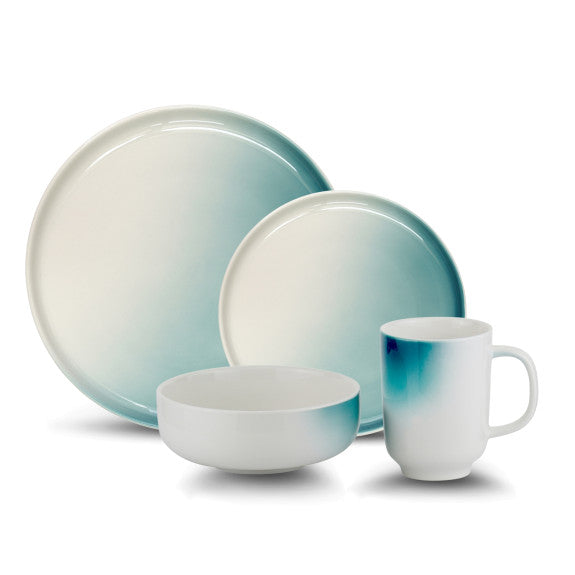 Brilliant Blue Luster Dinnerware Set 16pc