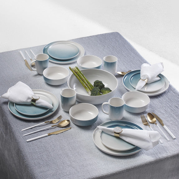 Brilliant Blue Luster Dinnerware Set 16pc