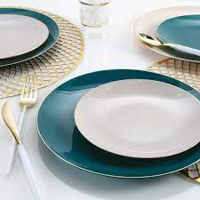 Luxe Party Teal/Gold Appetizer Plates 7.5" 10pc - The Cuisinet