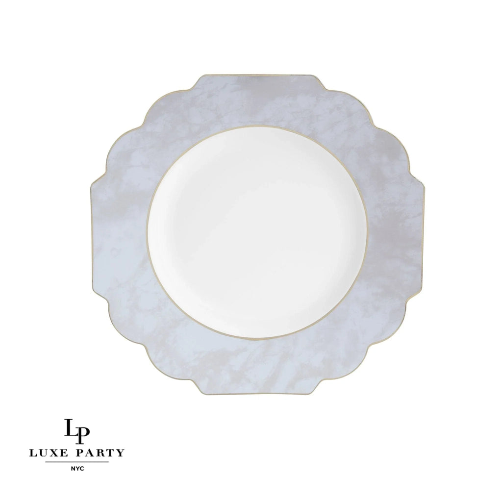 Luxe Party White/Gold Scallop Dinner Plates 10.7" 10pc - The Cuisinet