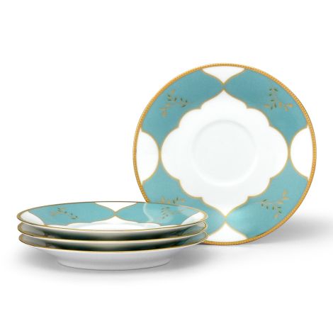 Noritake Gold Lodi's Morning Dinnerware Set Saucer 6" 4pc