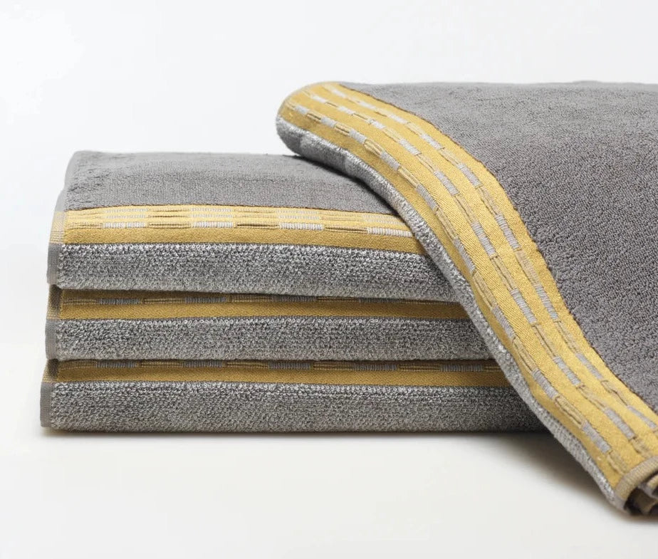 Grey and yellow hand towels sale