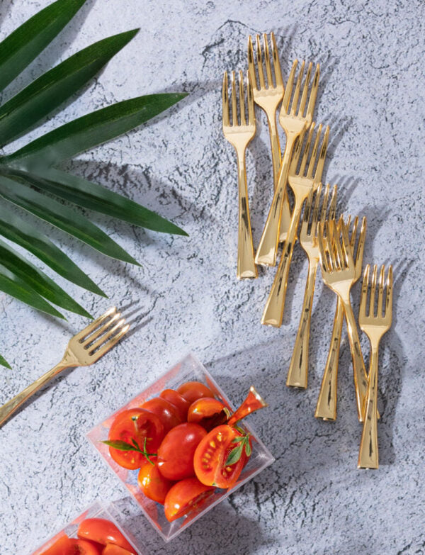 MiniWare 4″ Gold Forks 40pc - The Cuisinet