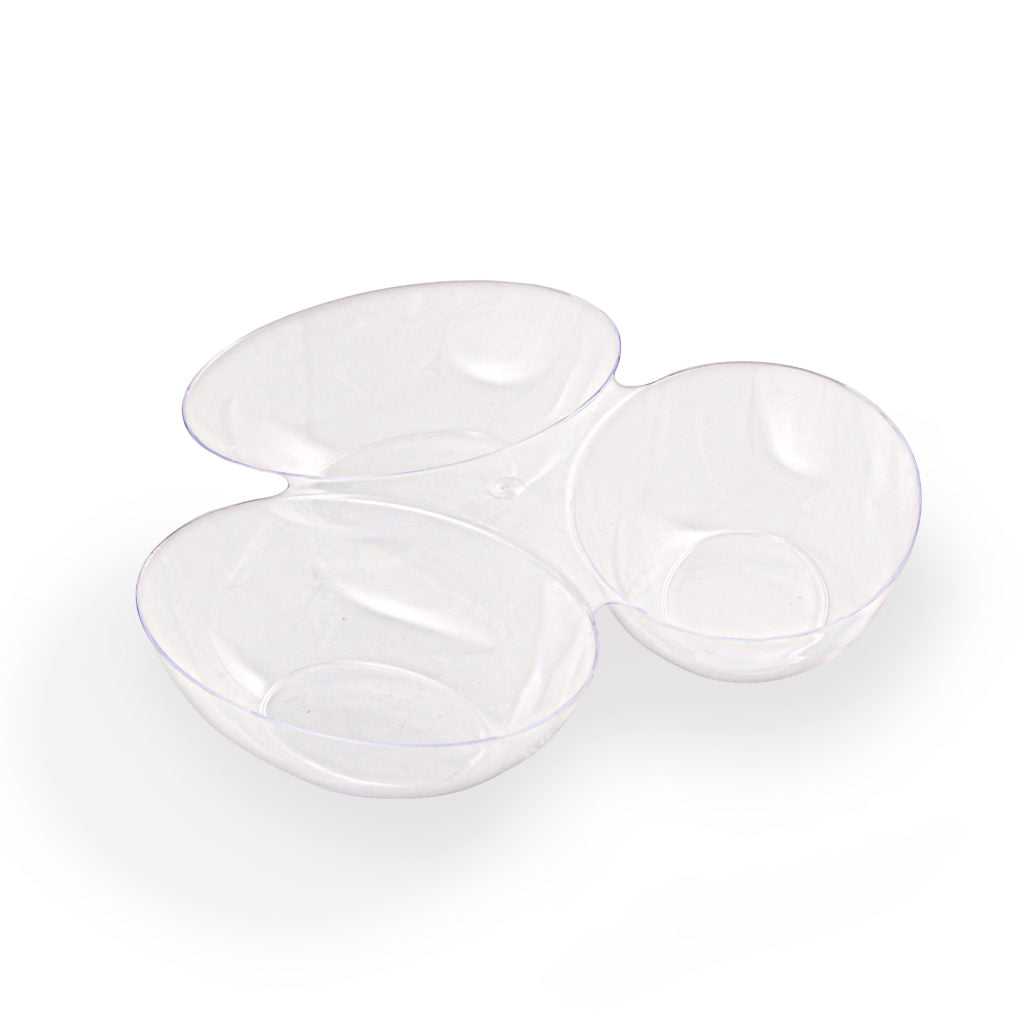 MiniWare Oval 3 Section Clear 6.25″ 5pc - The Cuisinet