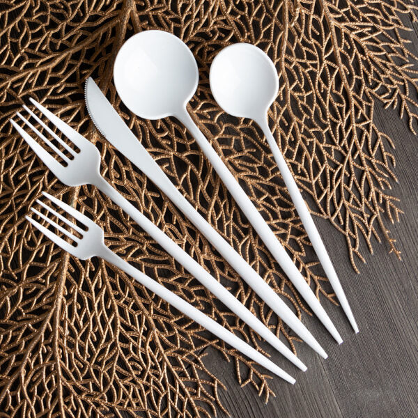 NOVELTY WHITE FLATWARE COMBO 40pc
