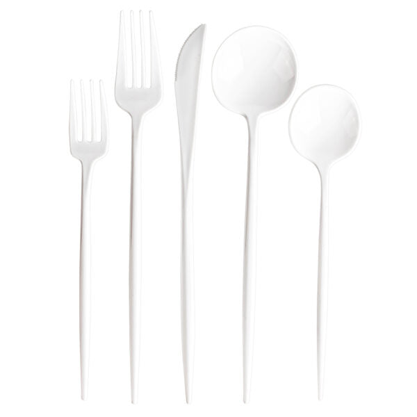 NOVELTY WHITE FLATWARE COMBO 40pc