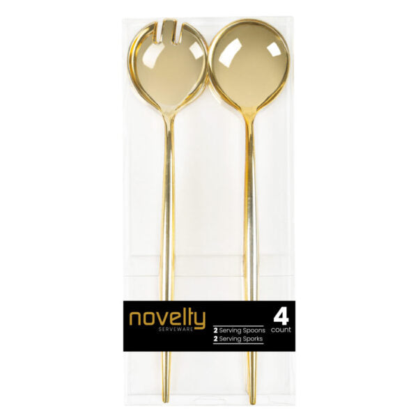Novelty Gold Serving Spoon & Spork 4pc