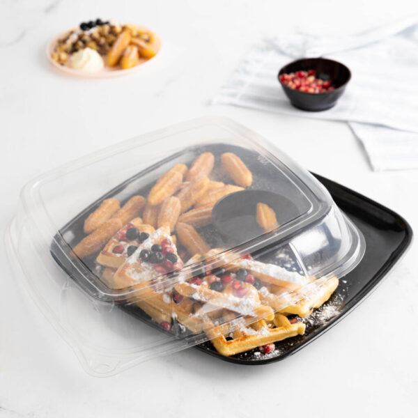 Organic Clear Square Tray Lid 12″ 1pc