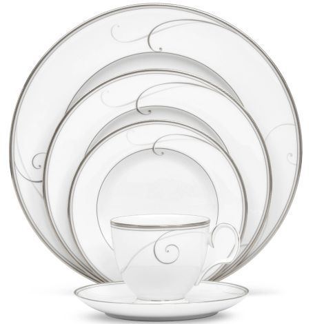 Noritake Silver Platinum Wave Dinnerware