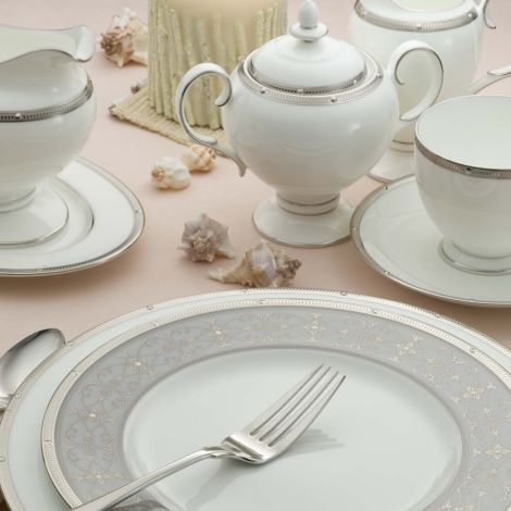 Noritake Silver Rochelle Platinum Dinnerware Set