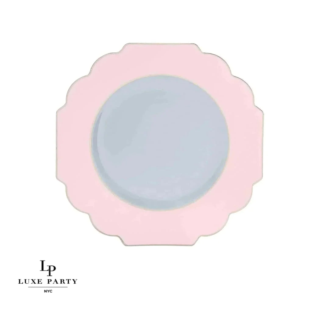 Luxe Party Pink/Clear Scalloped Salad Plates 8.5" 10pc