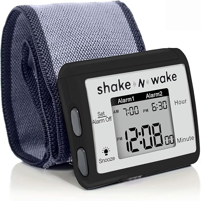 Shake N Wake Wristband Alarm Clock Black 1pc Shake N Wake Wristband Alarm Clock Black 1pc