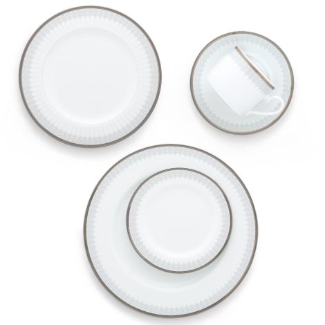 Noritake Silver Colonnade Dinnerware Set