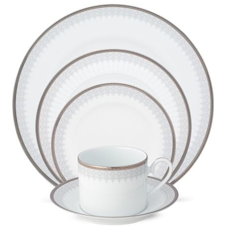 Noritake Silver Colonnade Dinnerware Set 5pc Service for 1