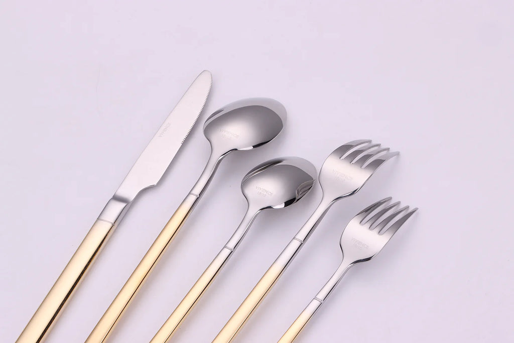 Vivience Gold/Silver Simplicite Flatware Set 20pc