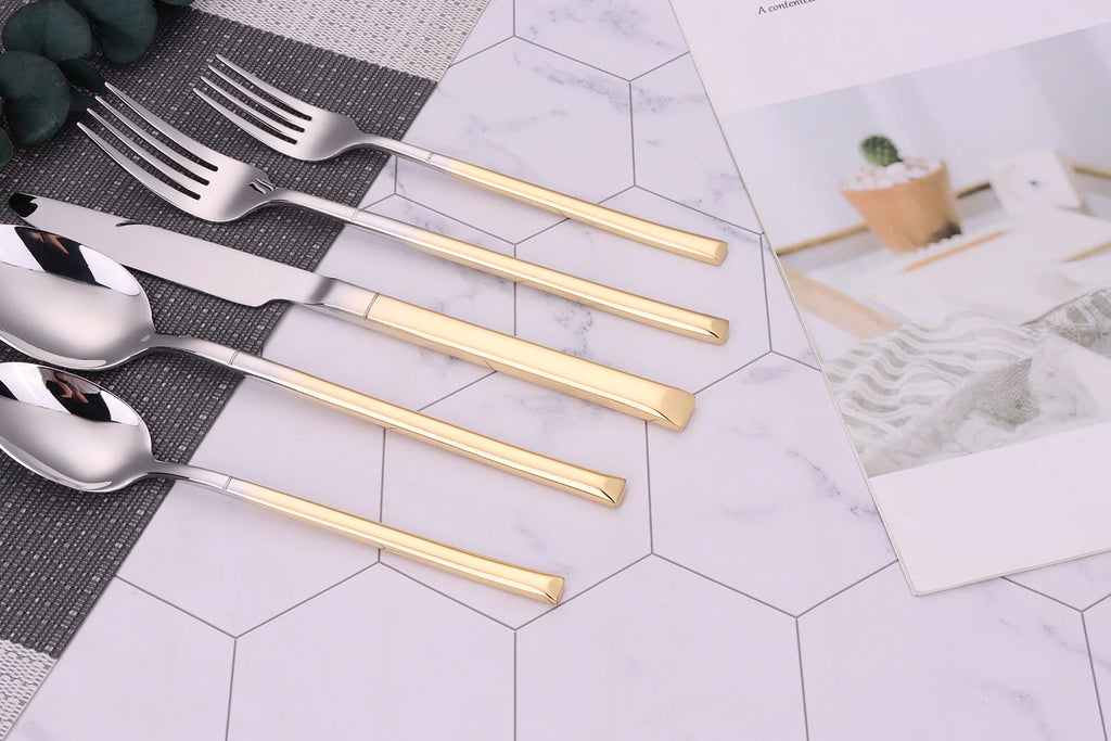 Vivience Gold/Silver Simplicite Flatware Set 20pc
