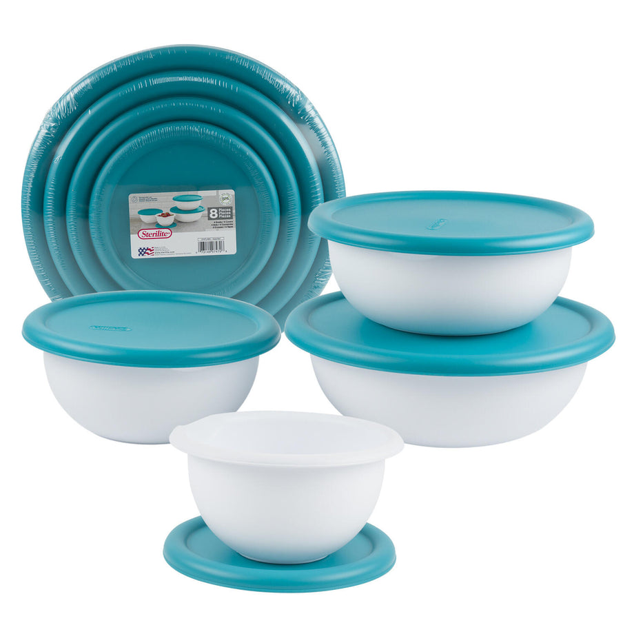 Sterilite Plastic Mixing Bowl Set With Lids 8pc – The Cuisinet