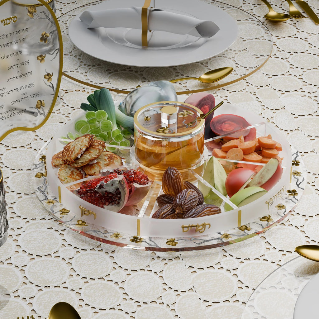 Feldart Swivel Golden Branch Simanim Tray 12" 1pc