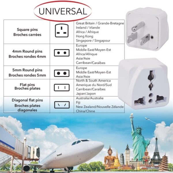 White Travel adapter 1pc