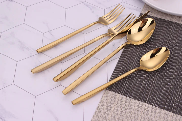 Vivience Gold Crownex Flatware Set 20Pc