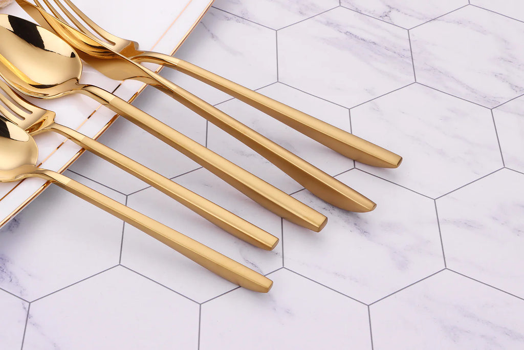 Vivience Gold Crownex Flatware Set 20Pc
