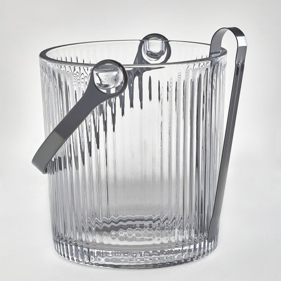 Clear Vintage Glass Ice Bucket with Tong 950ml 2pc