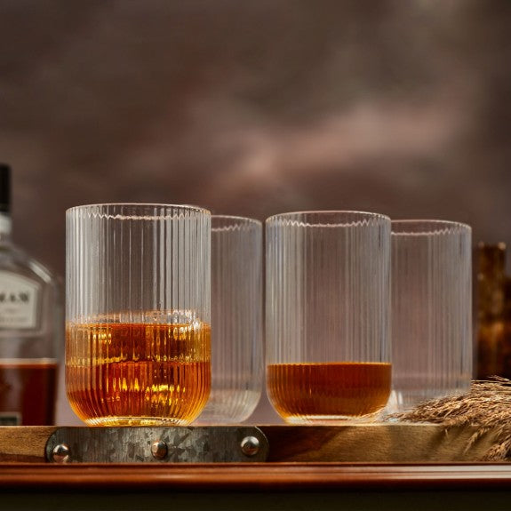 Clear Vintage Highball Glass 420ml 4pc