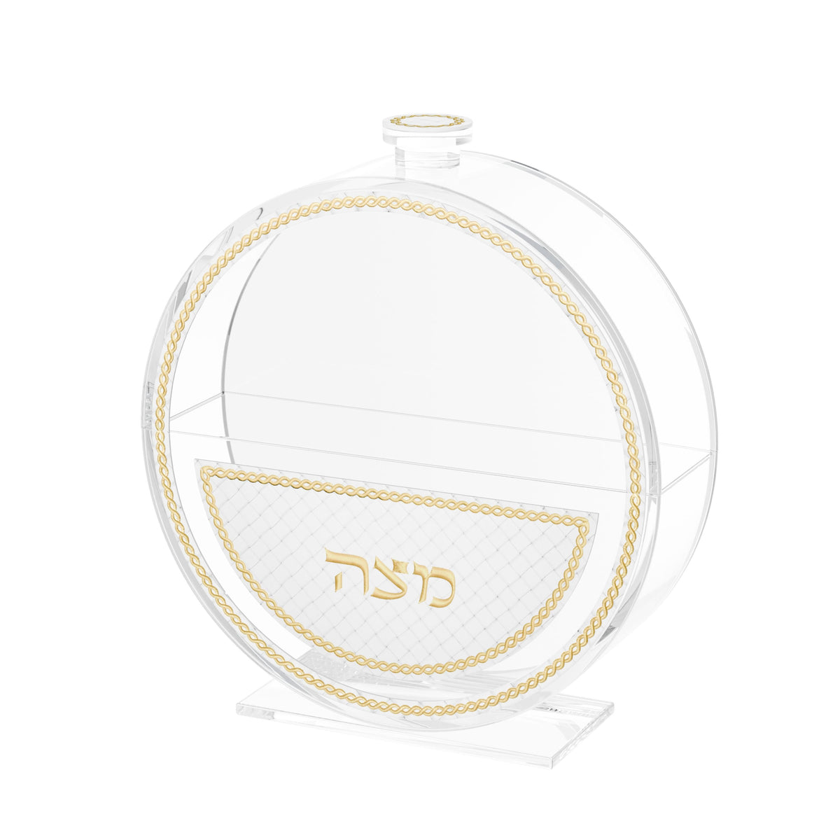White and Gold Woven Leather Standing Matzah Box – The Cuisinet