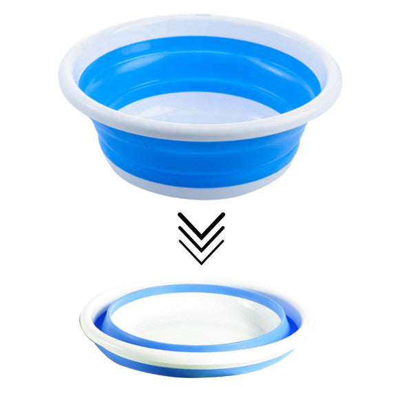 YBM Home Blue Plastic Round Collapsible Washbasin 5.5qt 1pc - The Cuisinet