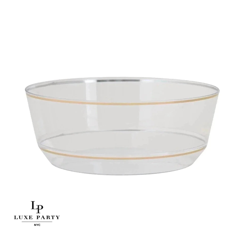 Luxe Party Clear/Gold Soup Bowls 14oz 10pc - The Cuisinet