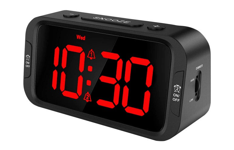 Black Dual Alarm Clock 1.4" 1pc