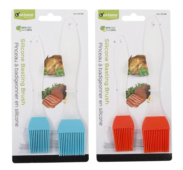Coloured Silicone Basting Brush 8" 2pc